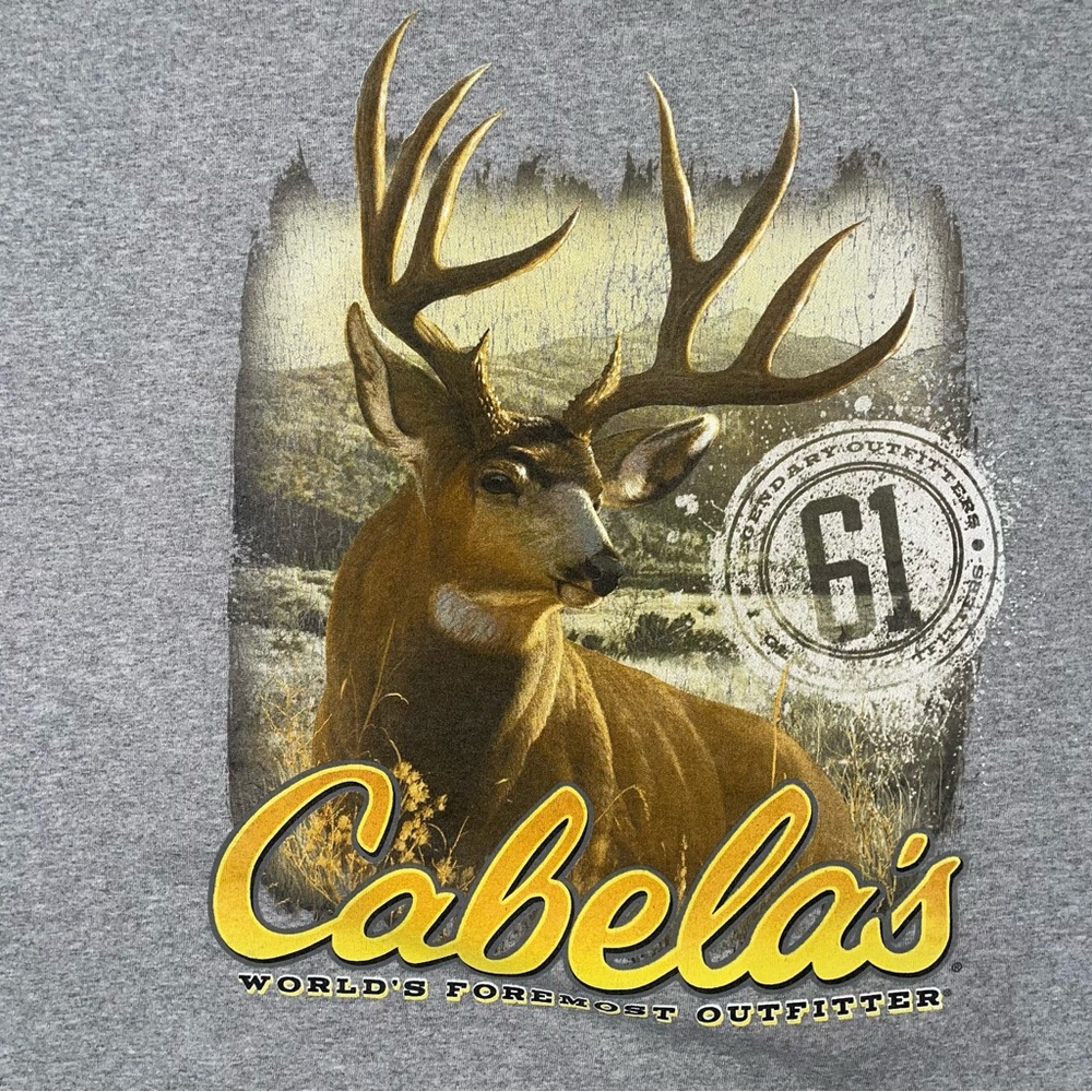 Cabela’s Gray Graphic Tees 2XL Duo Pack Fish Graphic Shirt Deer Outdoor - Picture 10 of 15